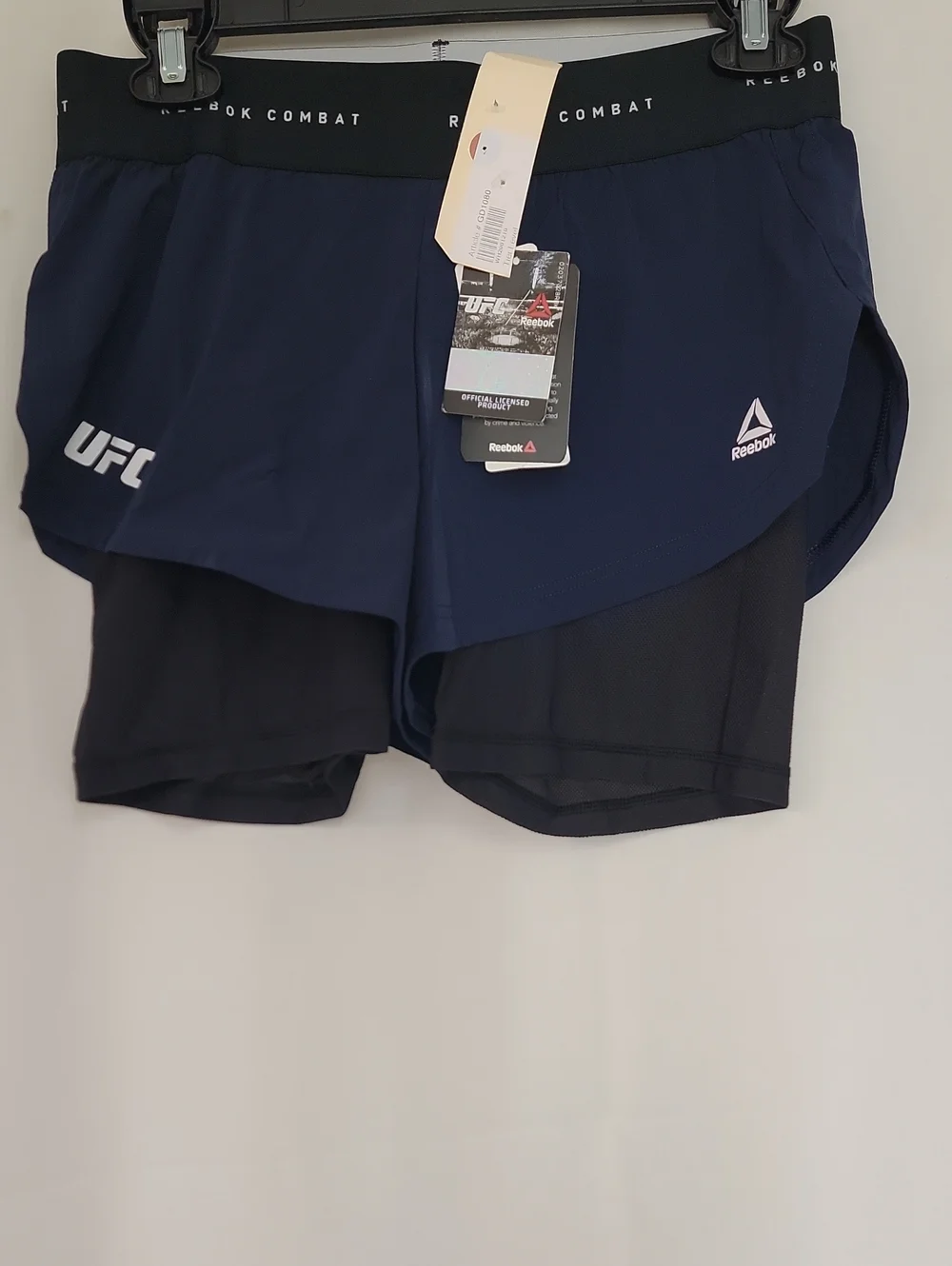 Reebok Navy and Black Women's 2-in-1 Athletic Shorts